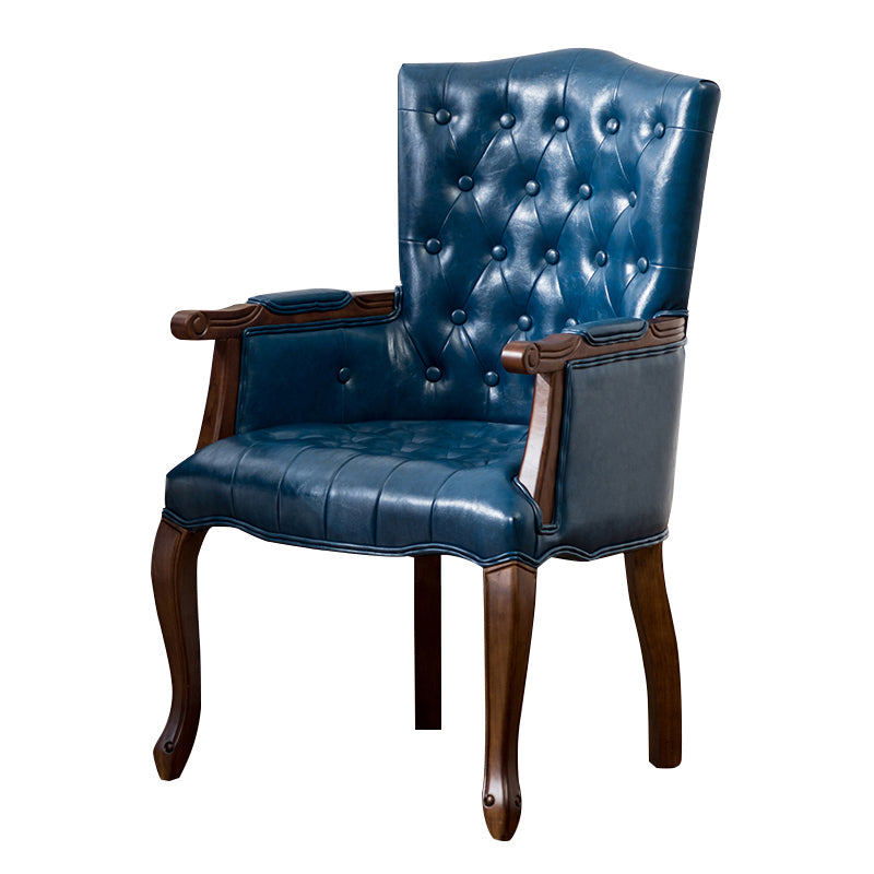 Wood French Country Dining Arm Chair with Color Cushion Parsons Chair for Home