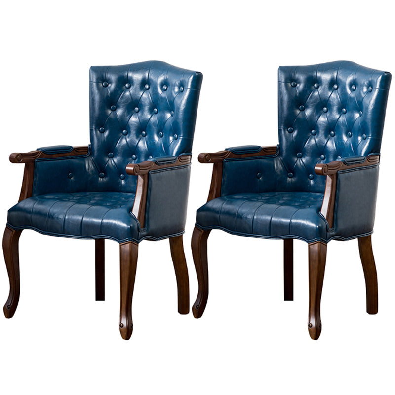 Wood French Country Dining Arm Chair with Color Cushion Parsons Chair for Home