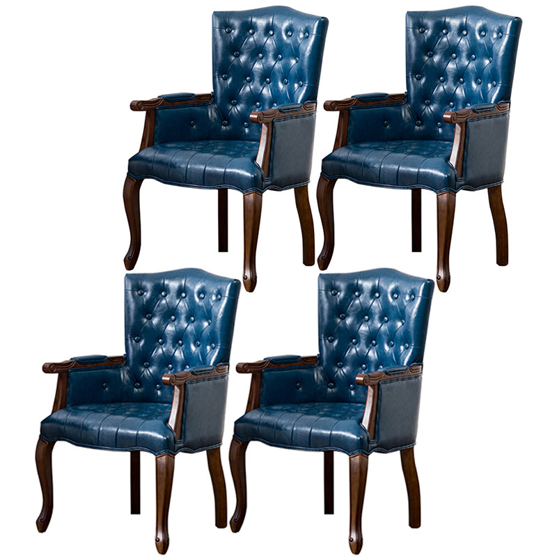 Wood French Country Dining Arm Chair with Color Cushion Parsons Chair for Home
