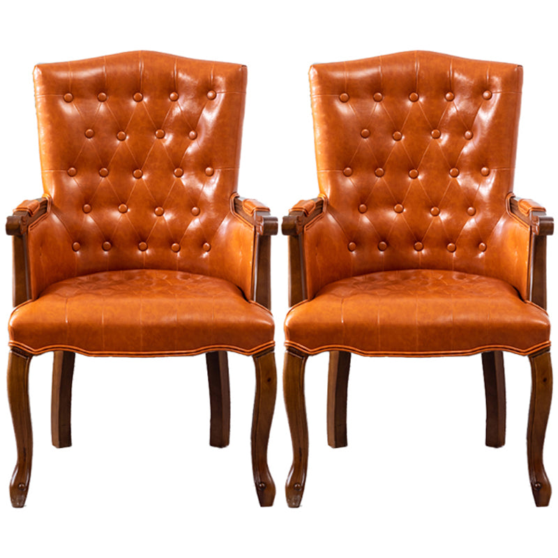 Wood French Country Dining Arm Chair with Color Cushion Parsons Chair for Home