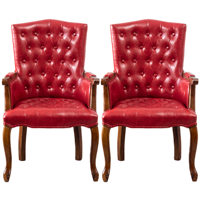 Wood French Country Dining Arm Chair with Color Cushion Parsons Chair for Home