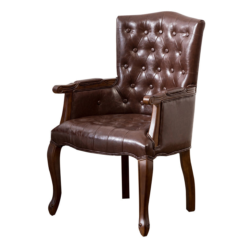 Wood French Country Dining Arm Chair with Color Cushion Parsons Chair for Home