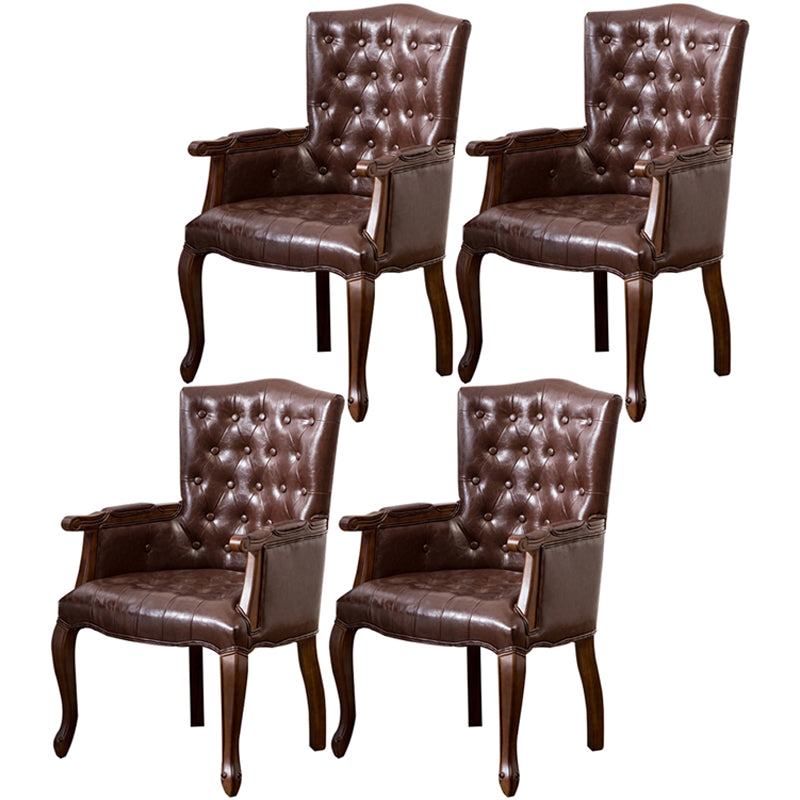 Wood French Country Dining Arm Chair with Color Cushion Parsons Chair for Home