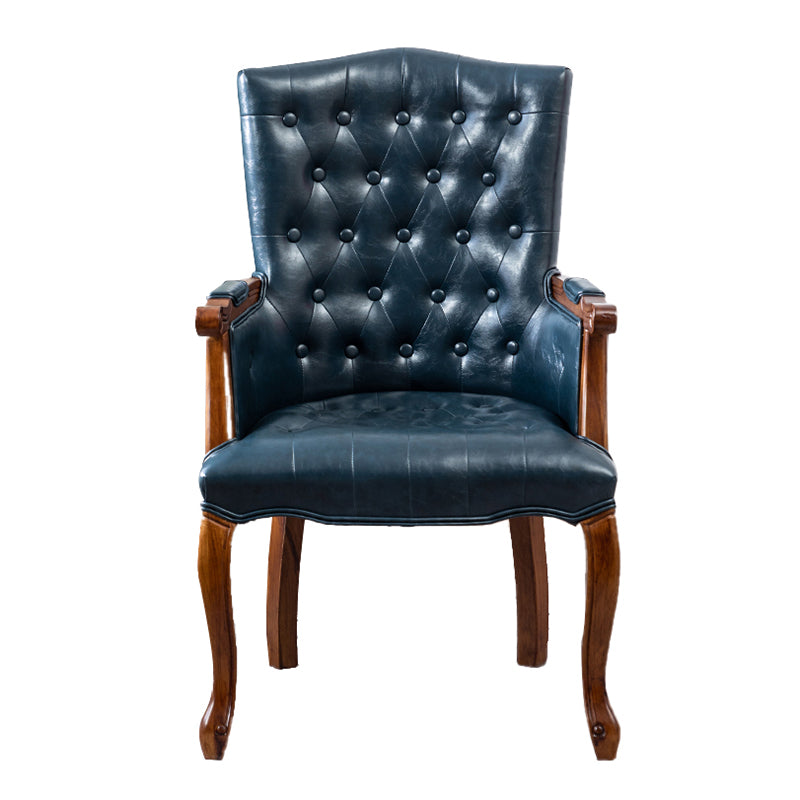 Wood French Country Dining Arm Chair with Color Cushion Parsons Chair for Home