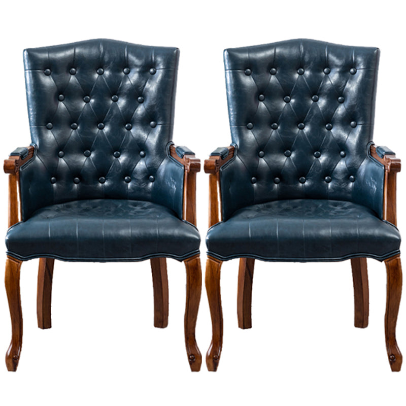 Wood French Country Dining Arm Chair with Color Cushion Parsons Chair for Home
