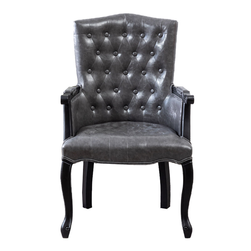 Wood French Country Dining Arm Chair with Color Cushion Parsons Chair for Home