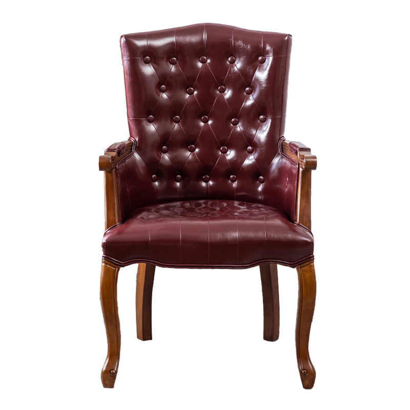 Wood French Country Dining Arm Chair with Color Cushion Parsons Chair for Home