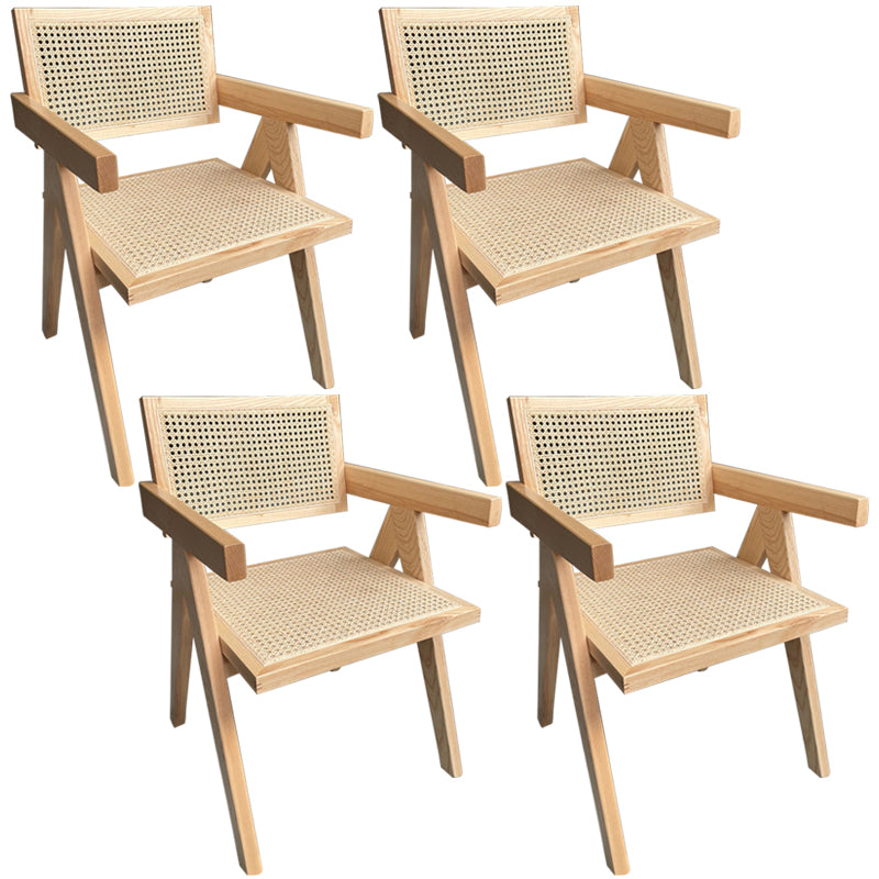 Modern Style Ash Wood Kitchen Dining Chairs Open Back Dining Side Chair