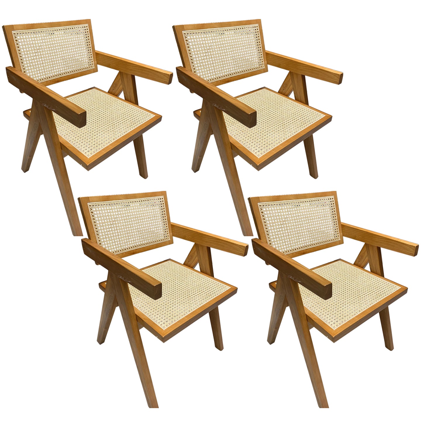 Modern Style Ash Wood Kitchen Dining Chairs Open Back Dining Side Chair