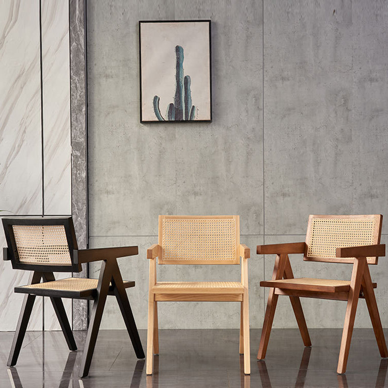 Modern Style Ash Wood Kitchen Dining Chairs Open Back Dining Side Chair