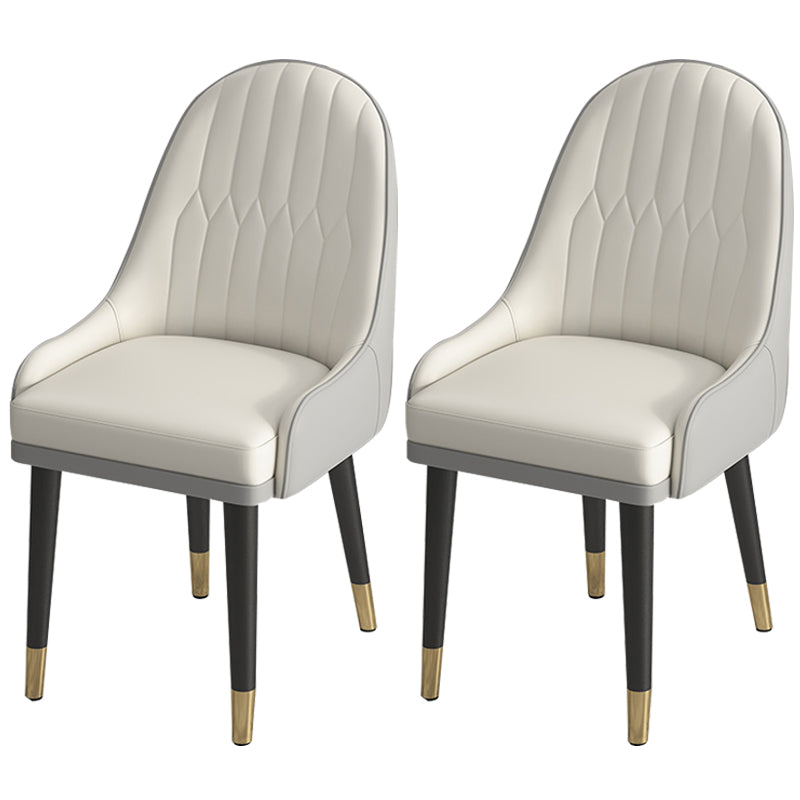 Leather Modern Dining Arm Chair with Color Cushion Parsons Chair for Home