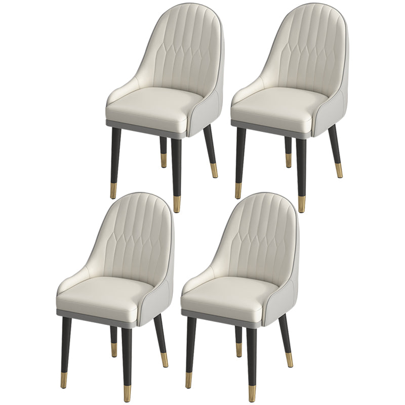 Leather Modern Dining Arm Chair with Color Cushion Parsons Chair for Home