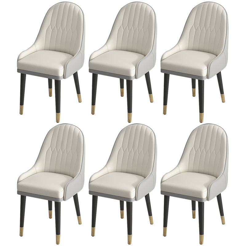 Leather Modern Dining Arm Chair with Color Cushion Parsons Chair for Home