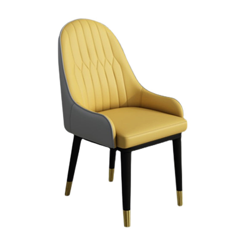 Leather Modern Dining Arm Chair with Color Cushion Parsons Chair for Home