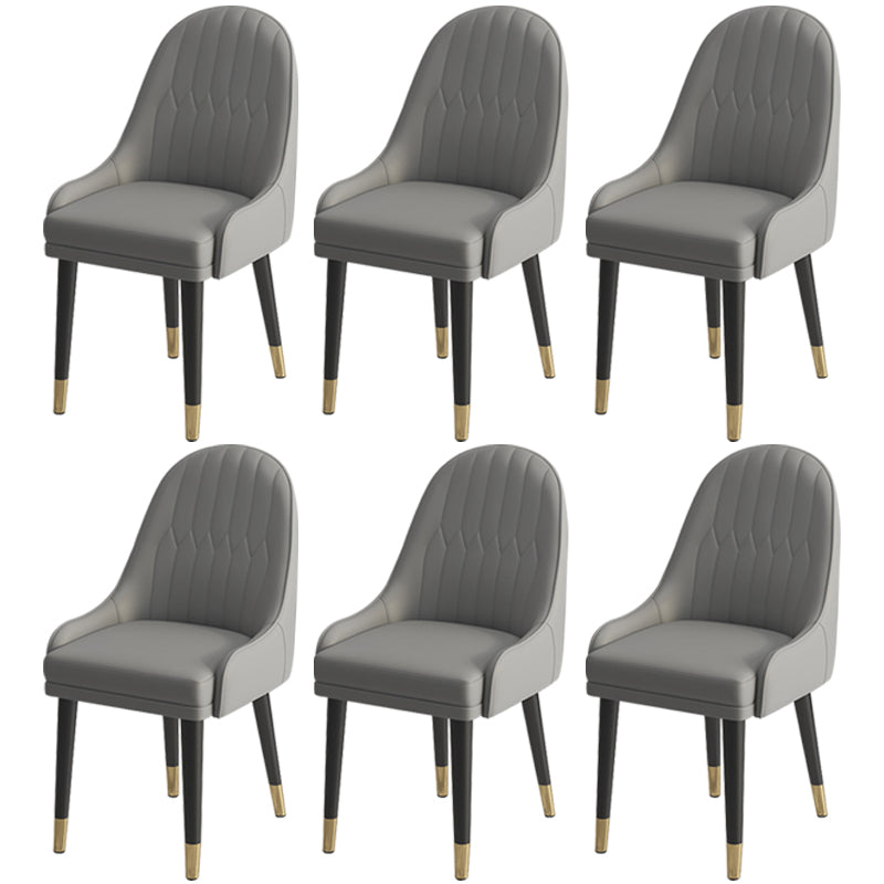 Leather Modern Dining Arm Chair with Color Cushion Parsons Chair for Home