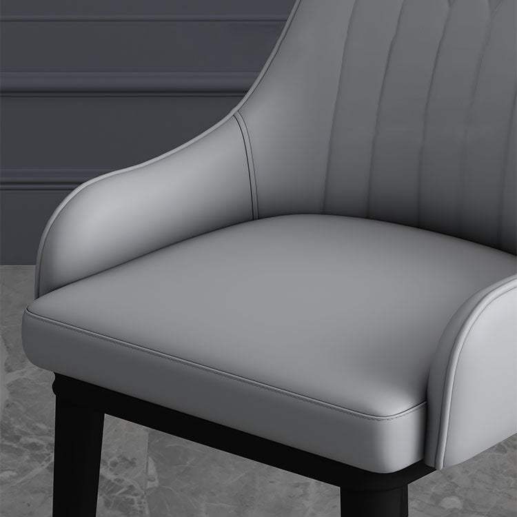 Leather Modern Dining Arm Chair with Color Cushion Parsons Chair for Home