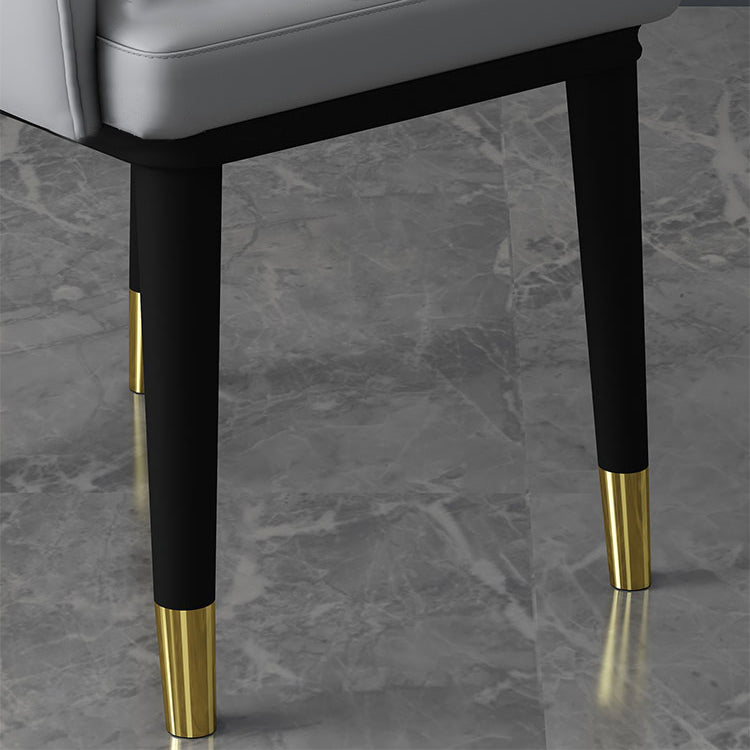 Leather Modern Dining Arm Chair with Color Cushion Parsons Chair for Home