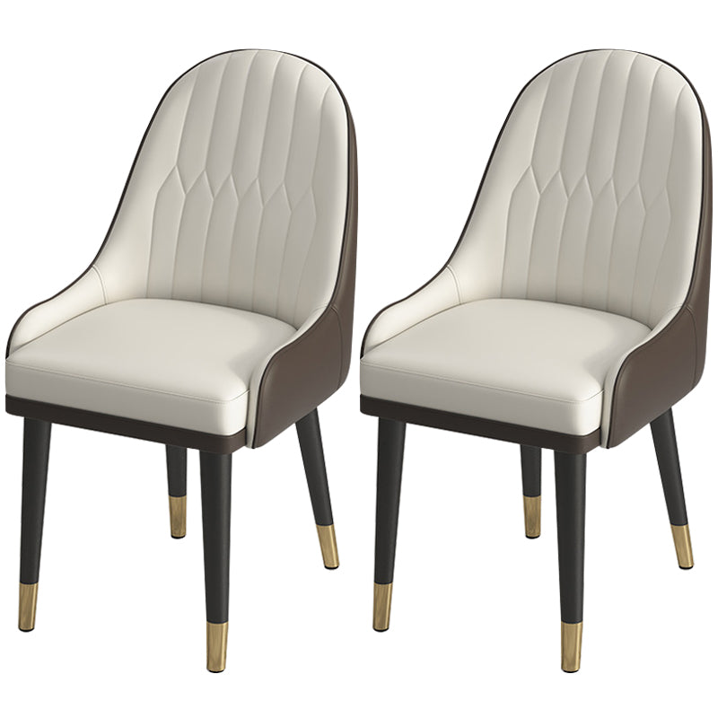 Leather Modern Dining Arm Chair with Color Cushion Parsons Chair for Home