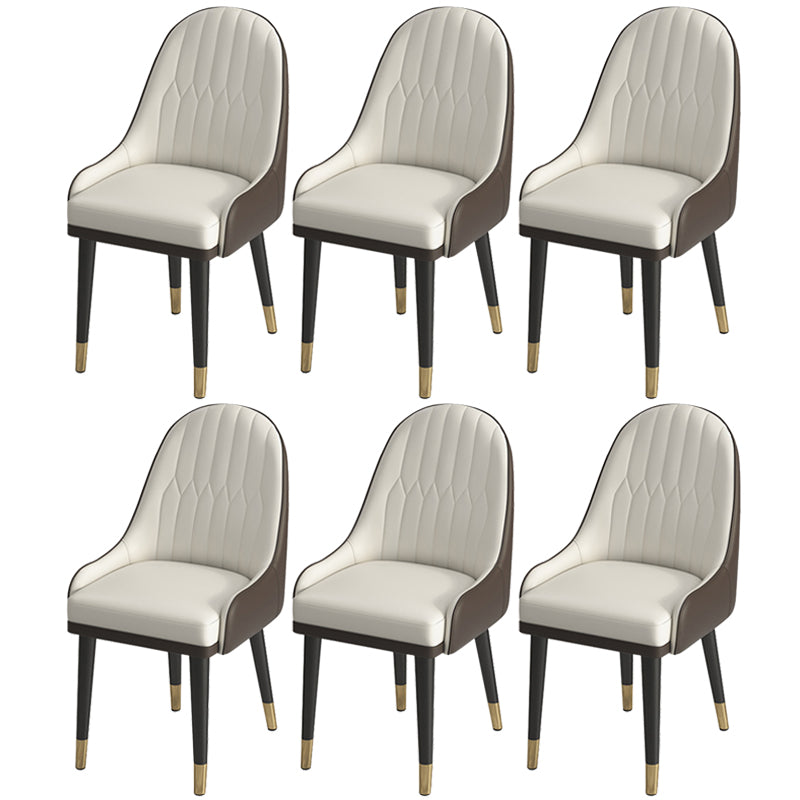 Leather Modern Dining Arm Chair with Color Cushion Parsons Chair for Home