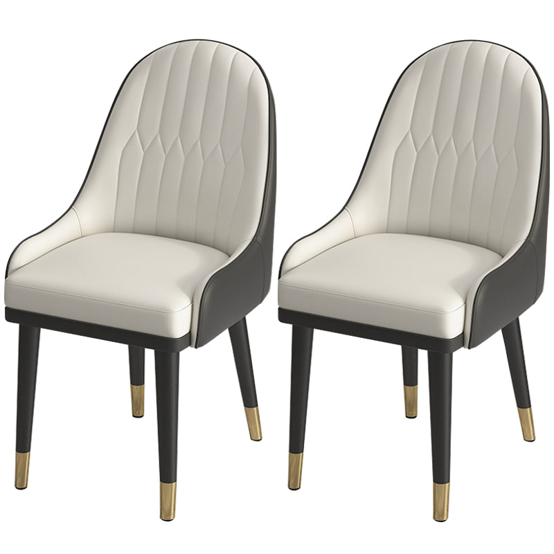 Leather Modern Dining Arm Chair with Color Cushion Parsons Chair for Home