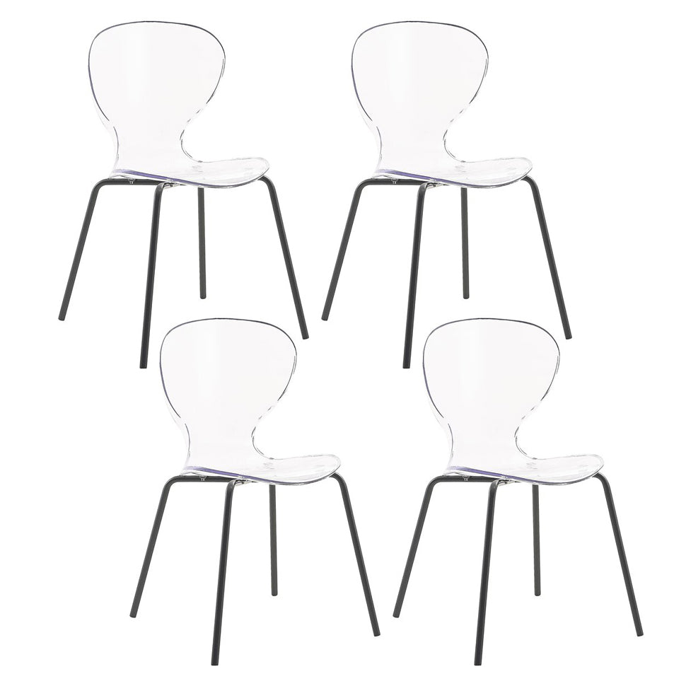 Chaise latérale arrière solide en plastique moderne 33" H dinant la chaise avec 4 jambes pour le restaurant
