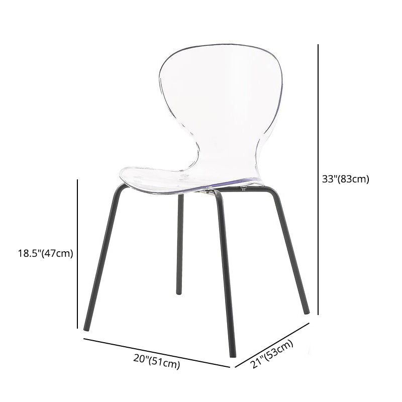 Chaise latérale arrière solide en plastique moderne 33" H dinant la chaise avec 4 jambes pour le restaurant