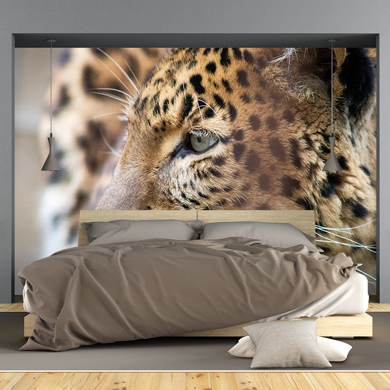 Customized Leopard Portrait  Mural Stain Resistant Wall Art for Bedroom