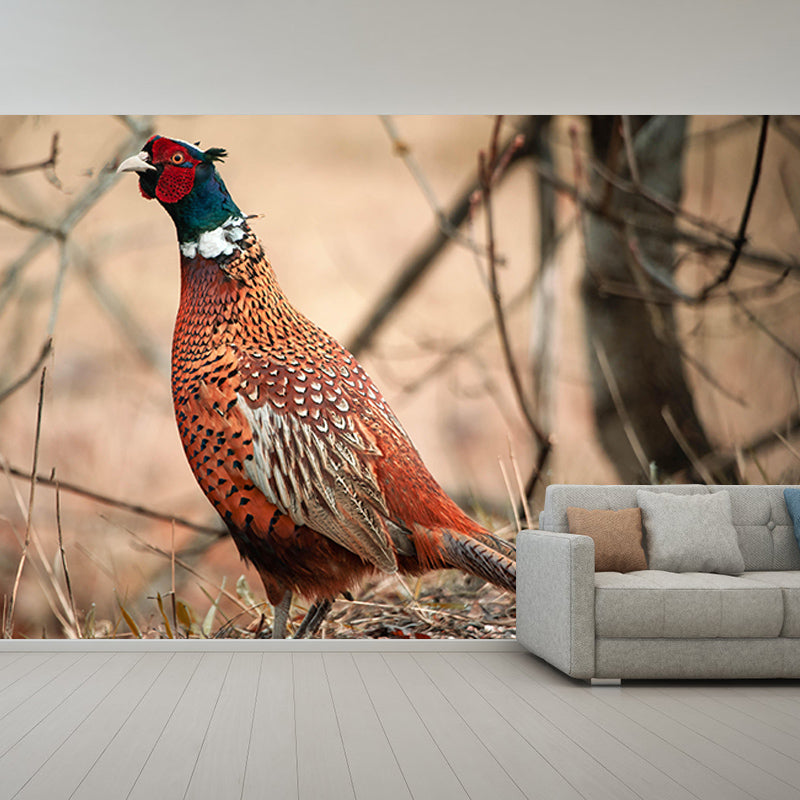 Pheasant Wall Decor Mural Moisture Resistant Living Room Wall Covering