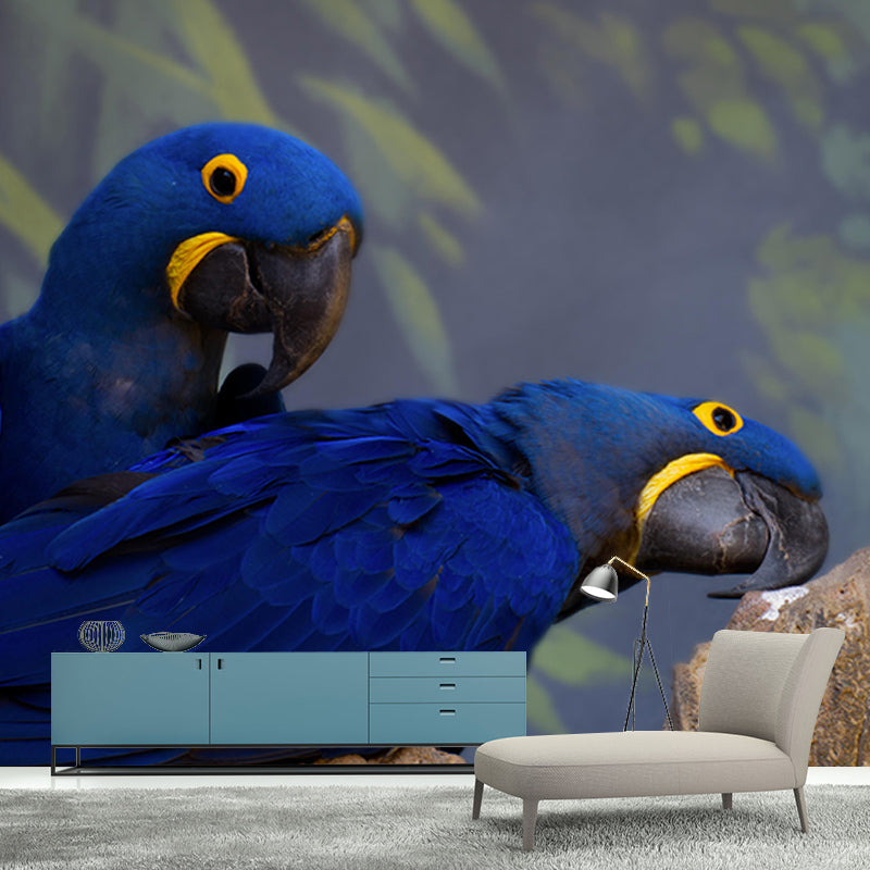 Contemporary Macaw Mural Soft Color Stain Resistant Wall Art for Living Room