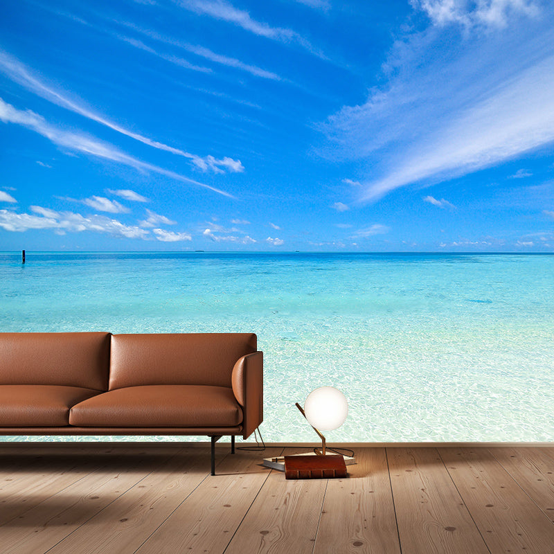 Beautiful Sea Wall Decor Mural Moisture Resistant Living Room Wall Covering