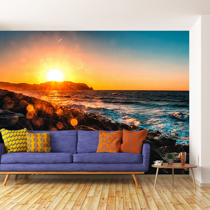Oversized Sea Mural Wallpaper Photography Horizontal Wall Decor for Home