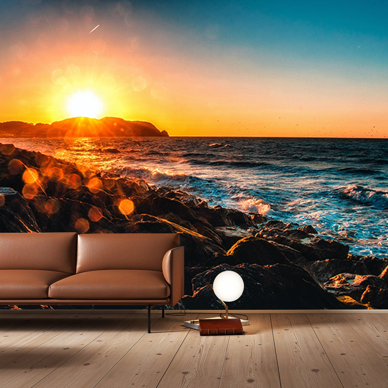Oversized Sea Mural Wallpaper Photography Horizontal Wall Decor for Home