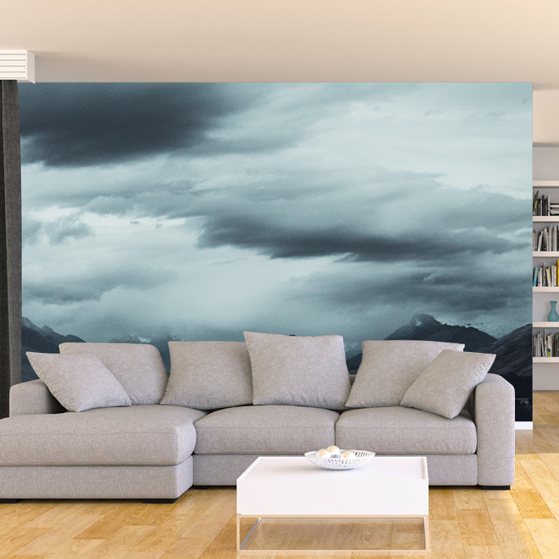 Customized Endless Sea Mural Stain Resistant Soft Color Wall Art for Bathroom