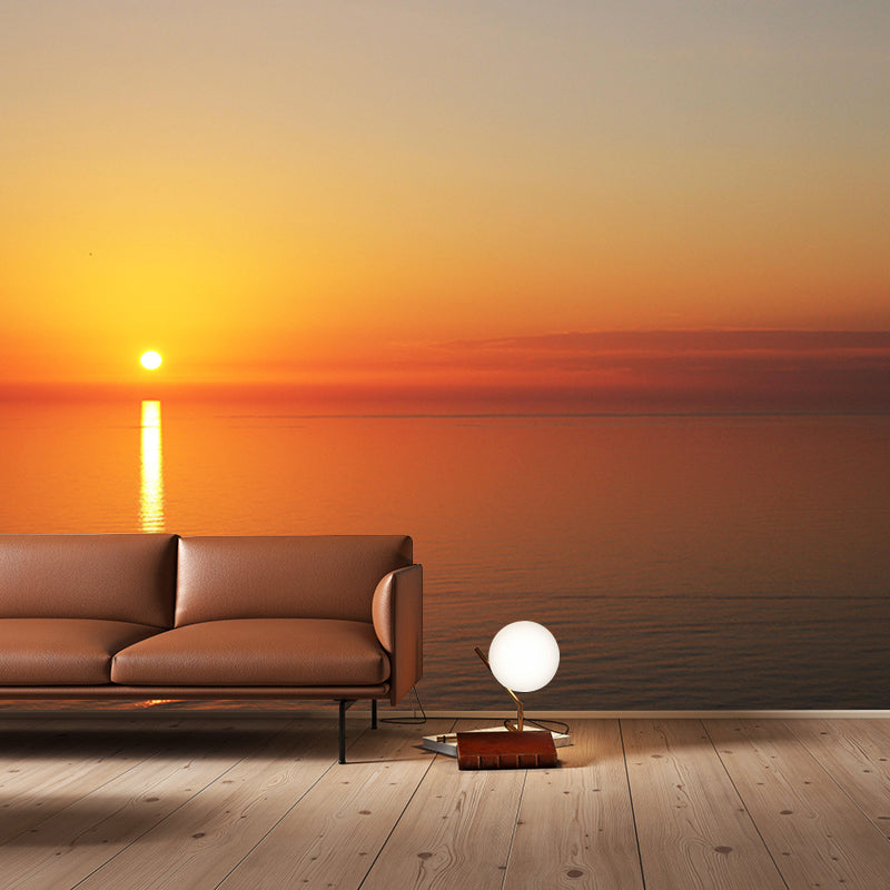 Contemporary Sea Mural Soft Color Stain Resistant Wall Art for Living Room