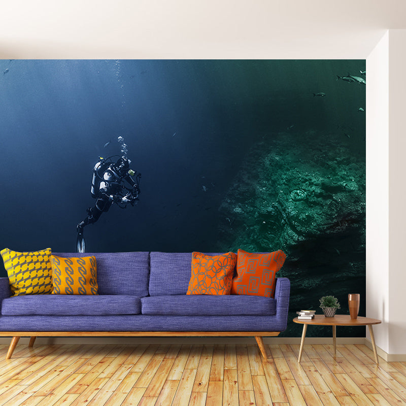 Customized Tropical Underwater World Mural Wallpaper Mildew Resistant for Wall Decor