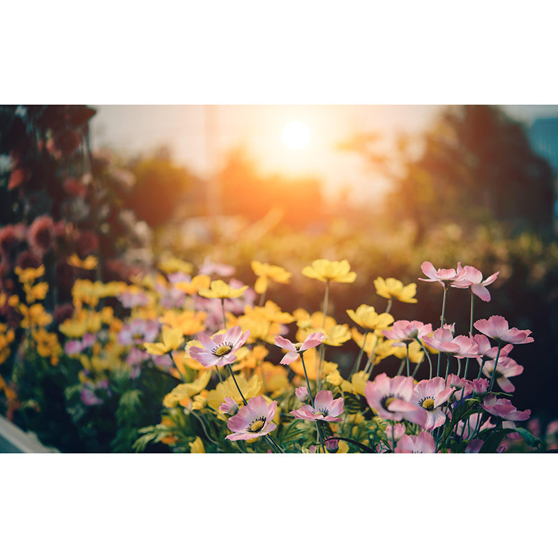 Flower Wall Decor Mural Moisture Resistant Living Room Bedroom Wall Covering