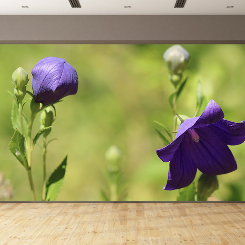 Lisianthus Flower Wall Decor Mural Moisture Resistant Living Room Wall Covering