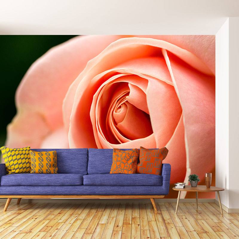 Partial Close-up of Flower Mural Soft Color Stain Resistant Wall Art for Living Room