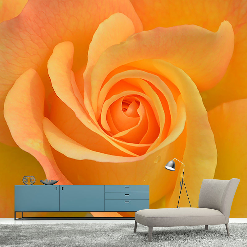 Partial Close-up of Flower Mural Soft Color Stain Resistant Wall Art for Living Room