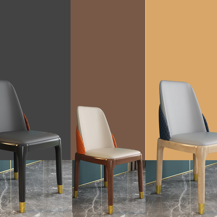 Chaises de style nordique Polyuréthane Parsons Chaise de salle à manger avec des jambes en bois pour la cuisine