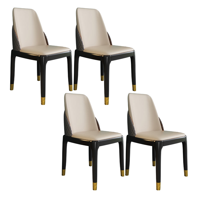 Chaises de style nordique Polyuréthane Parsons Chaise de salle à manger avec des jambes en bois pour la cuisine
