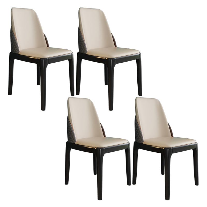 Chaises de style nordique Polyuréthane Parsons Chaise de salle à manger avec des jambes en bois pour la cuisine
