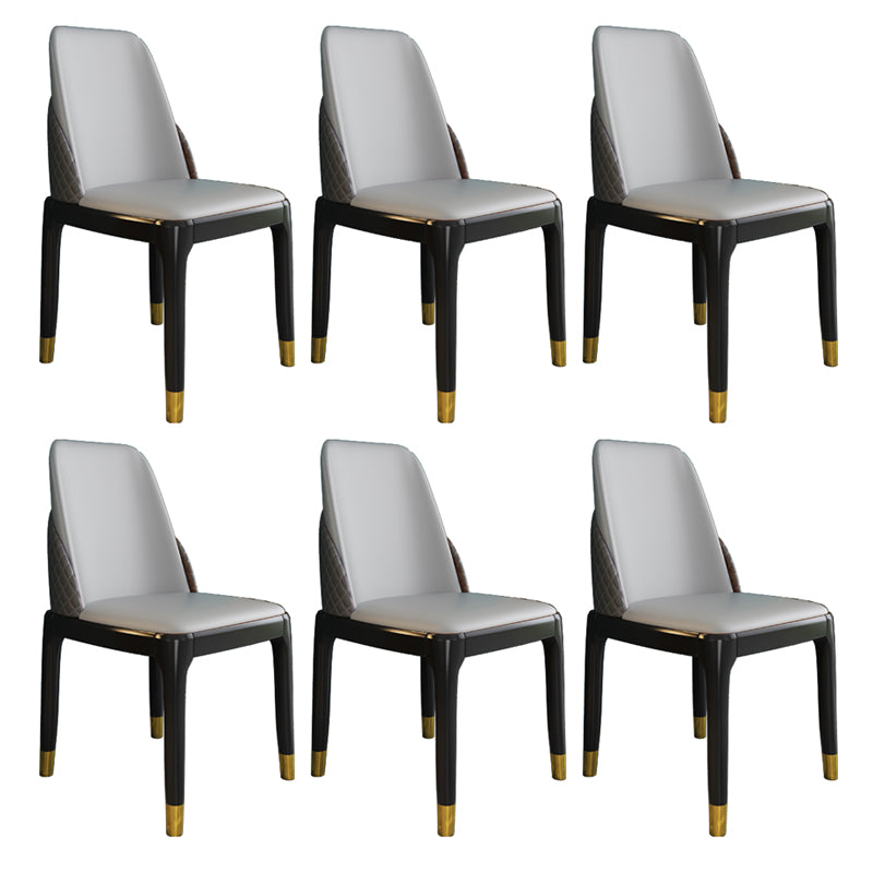 Chaises de style nordique Polyuréthane Parsons Chaise de salle à manger avec des jambes en bois pour la cuisine