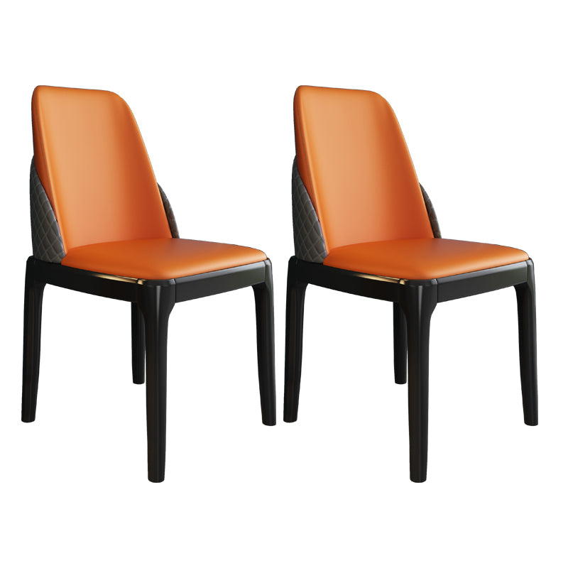 Chaises de style nordique Polyuréthane Parsons Chaise de salle à manger avec des jambes en bois pour la cuisine