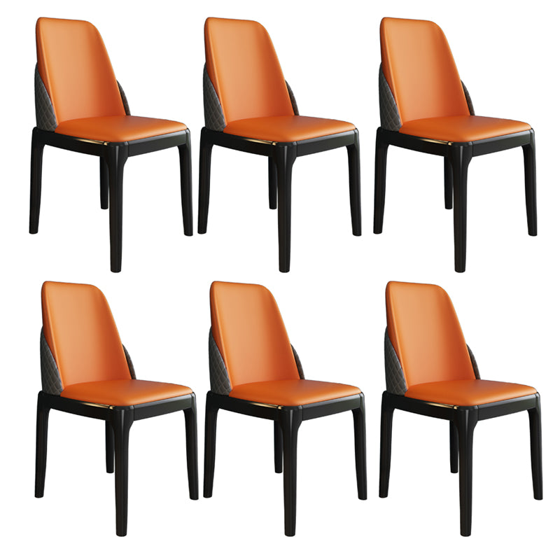 Chaises de style nordique Polyuréthane Parsons Chaise de salle à manger avec des jambes en bois pour la cuisine