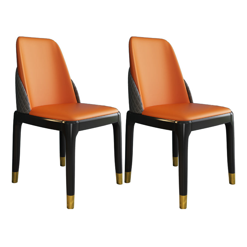Chaises de style nordique Polyuréthane Parsons Chaise de salle à manger avec des jambes en bois pour la cuisine