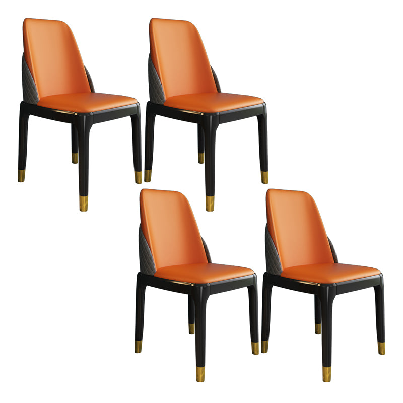 Chaises de style nordique Polyuréthane Parsons Chaise de salle à manger avec des jambes en bois pour la cuisine