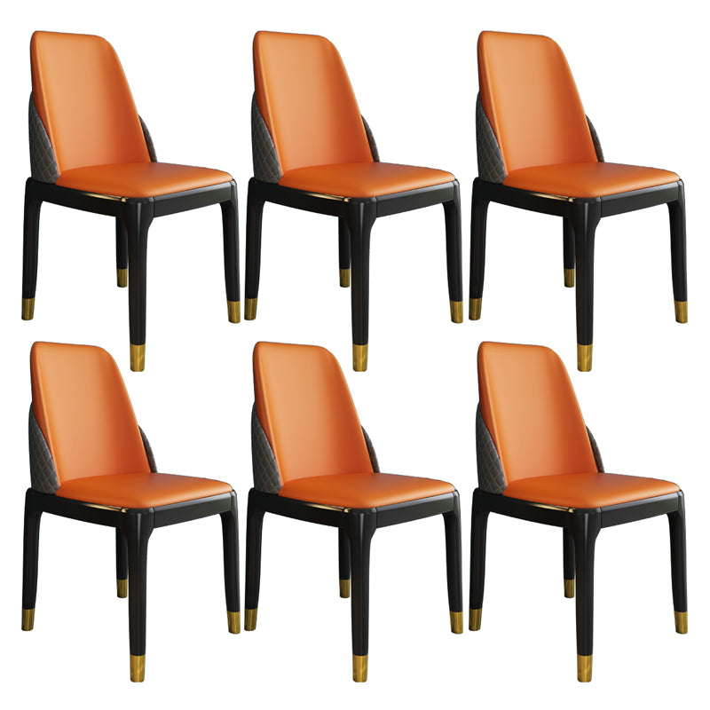 Chaises de style nordique Polyuréthane Parsons Chaise de salle à manger avec des jambes en bois pour la cuisine