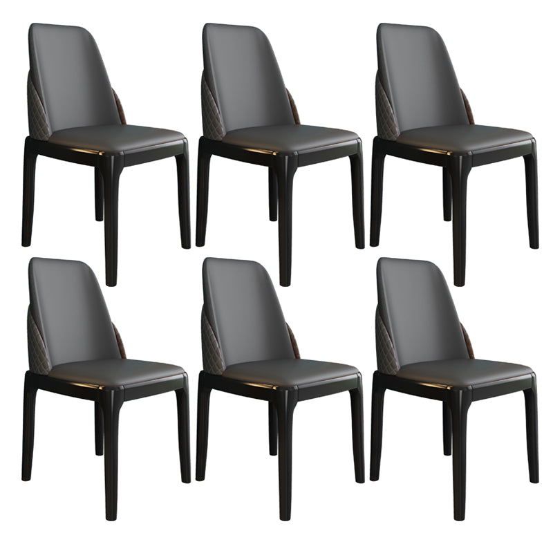 Chaises de style nordique Polyuréthane Parsons Chaise de salle à manger avec des jambes en bois pour la cuisine