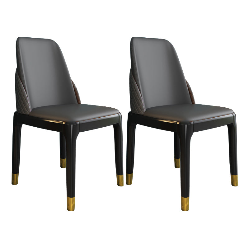 Chaises de style nordique Polyuréthane Parsons Chaise de salle à manger avec des jambes en bois pour la cuisine